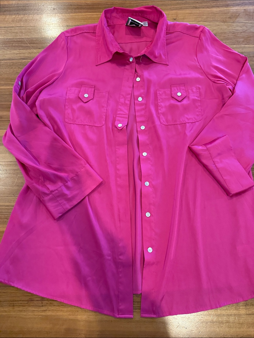 Vintage Marc Bouwer Pink Long Sleeve Button Down Sz XL